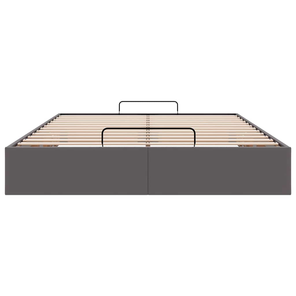 vidaXL Ottoman-Bett ohne Matratze Grau 140x190 cm Kunstleder