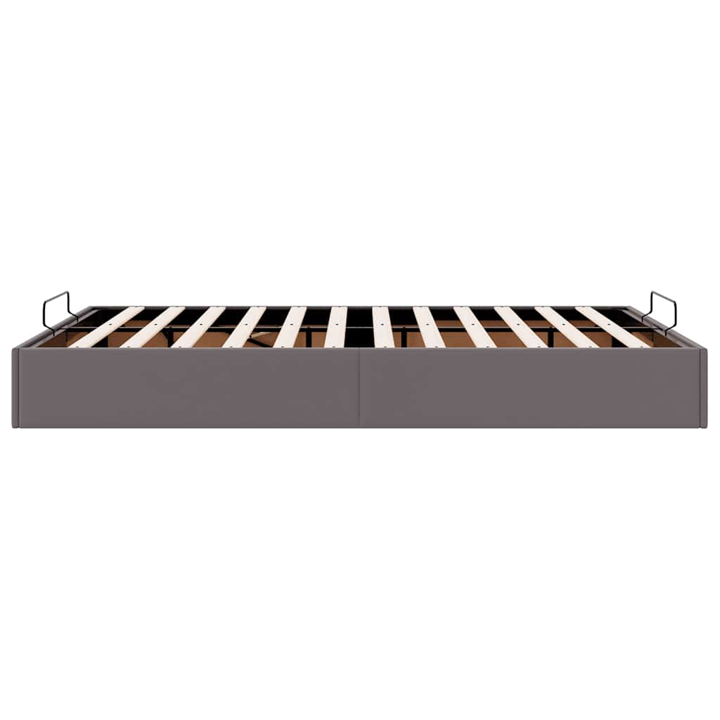 vidaXL Ottoman-Bett ohne Matratze Grau 140x190 cm Kunstleder