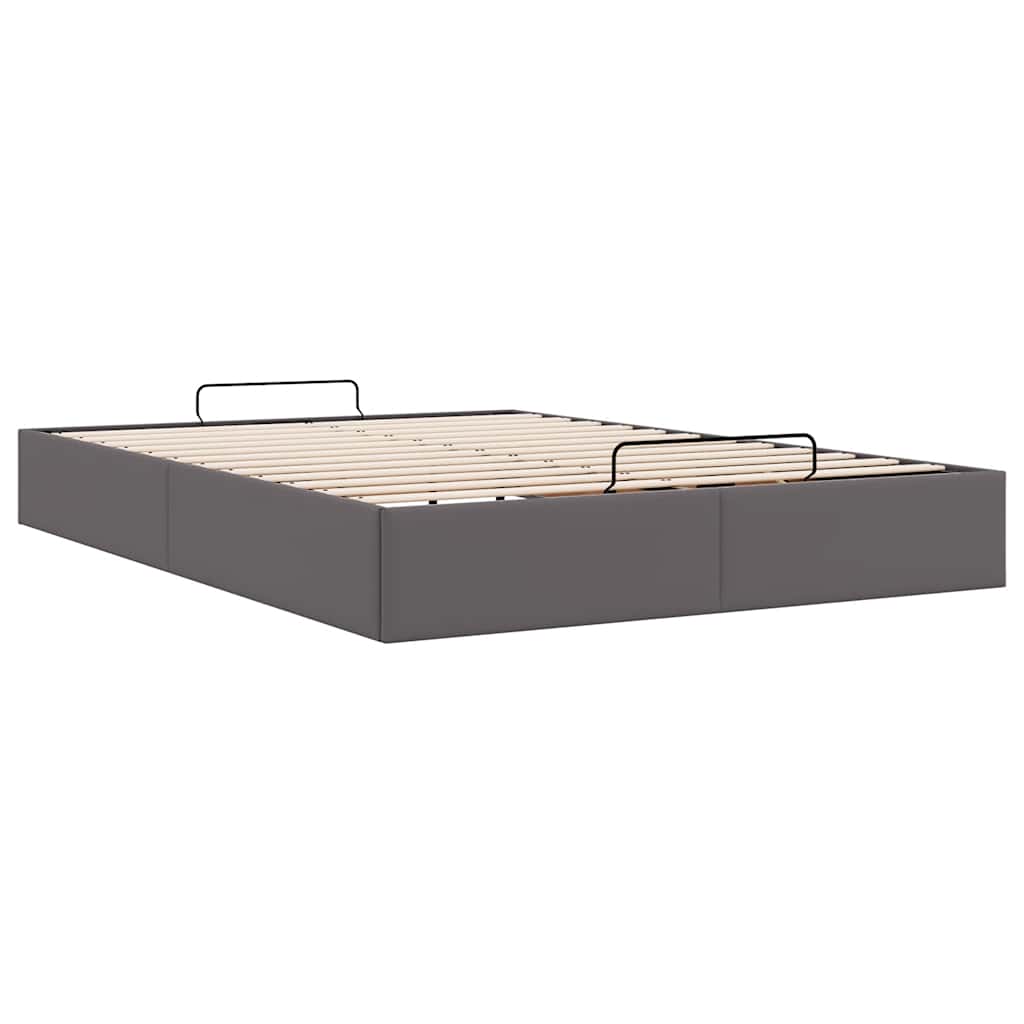 vidaXL Ottoman-Bett ohne Matratze Grau 140x190 cm Kunstleder