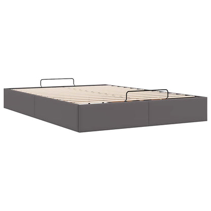 vidaXL Ottoman-Bett ohne Matratze Grau 140x190 cm Kunstleder