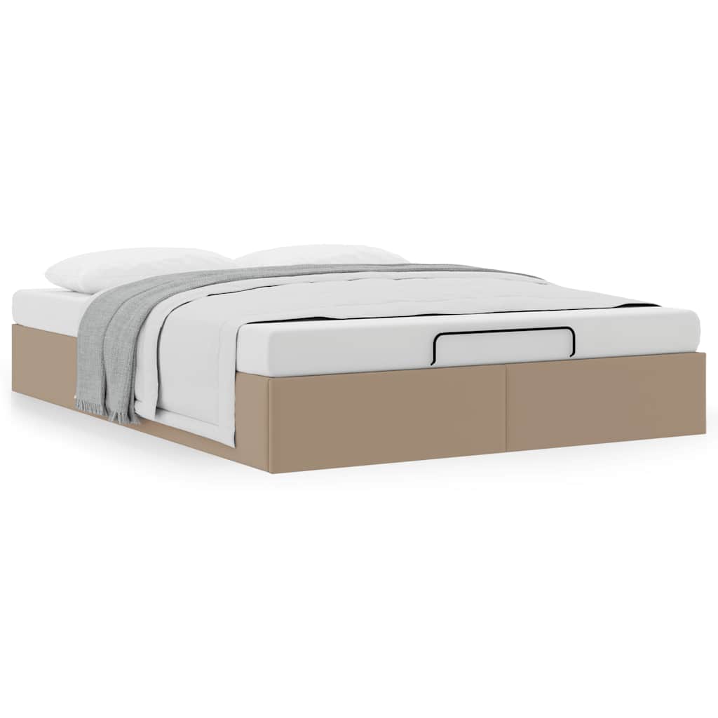 vidaXL Ottoman-Bett ohne Matratze Cappucino 140x190cm Kunstleder
