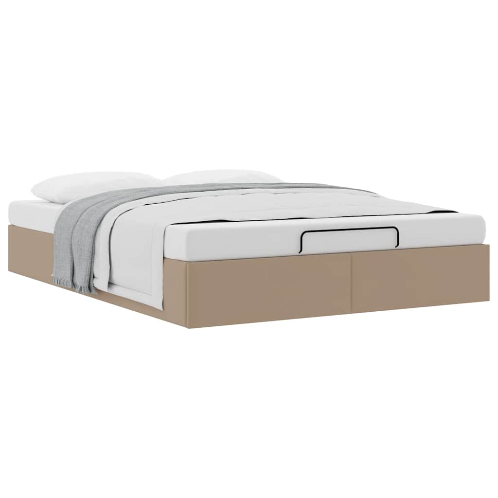 vidaXL Ottoman-Bett ohne Matratze Cappucino 140x190cm Kunstleder