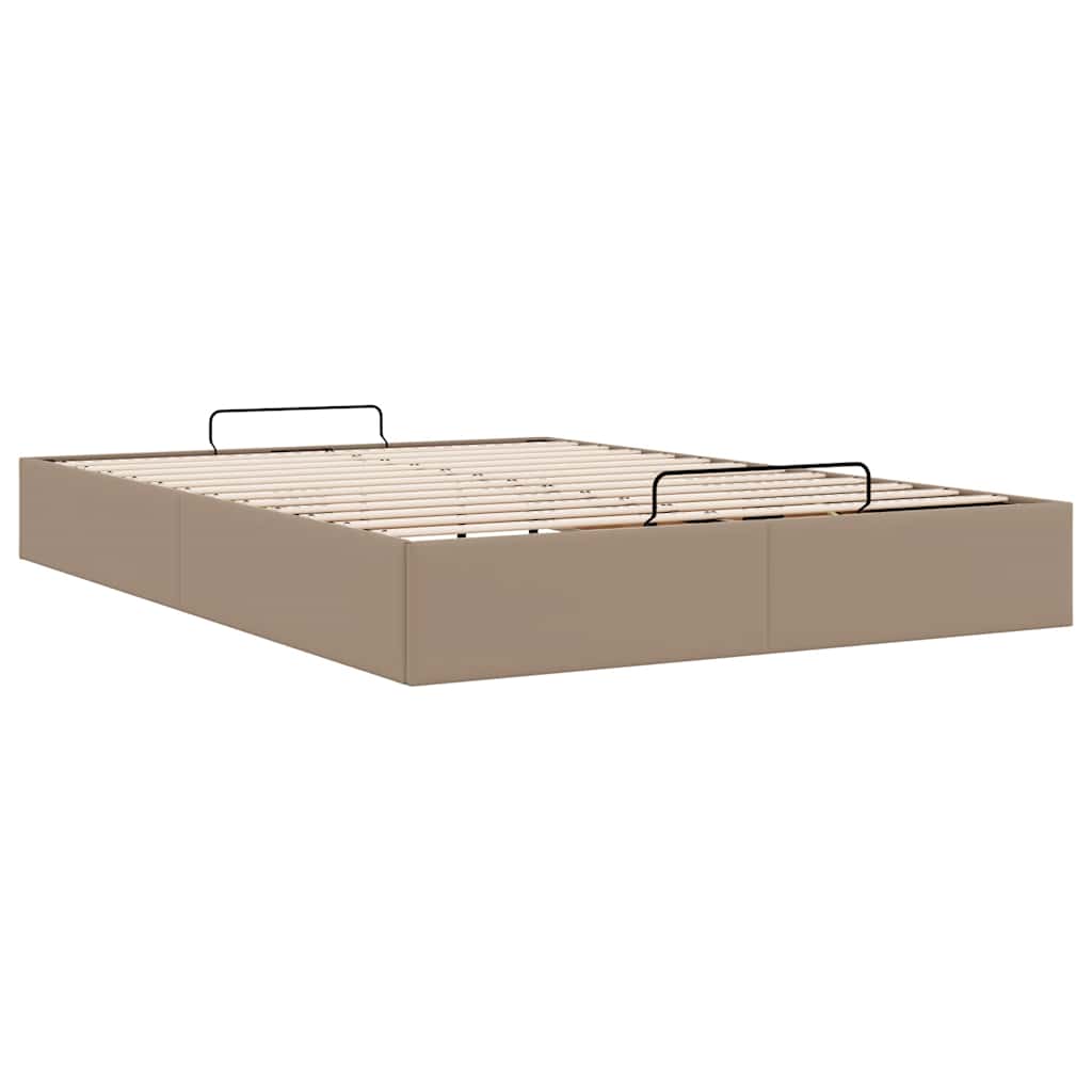 vidaXL Ottoman-Bett ohne Matratze Cappucino 140x190cm Kunstleder