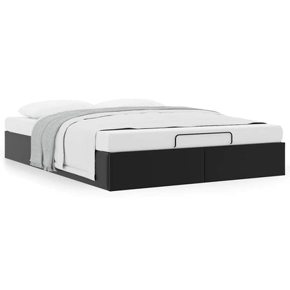 vidaXL Ottoman-Bett ohne Matratze Schwarz 140x200 cm Kunstleder