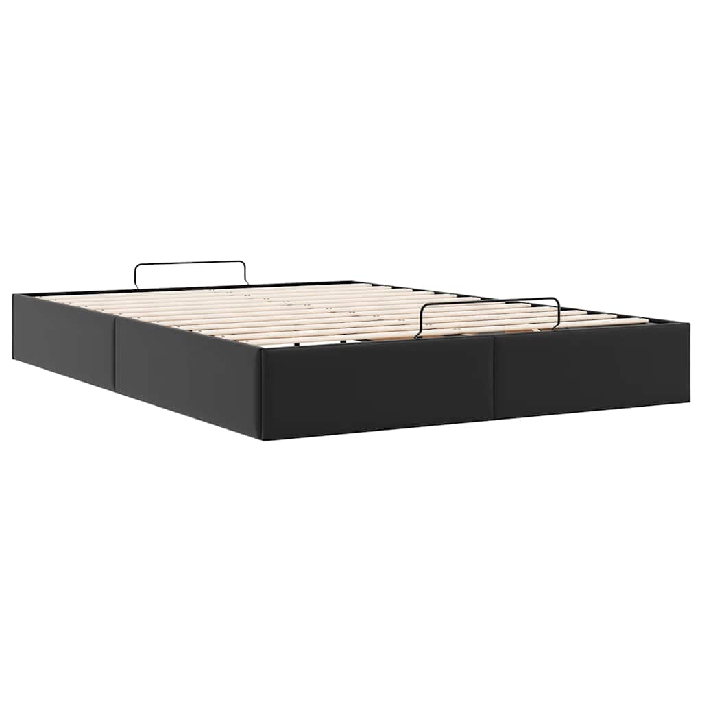 vidaXL Ottoman-Bett ohne Matratze Schwarz 140x200 cm Kunstleder