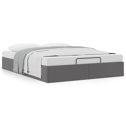 vidaXL Ottoman-Bett ohne Matratze Grau 140x200 cm Kunstleder