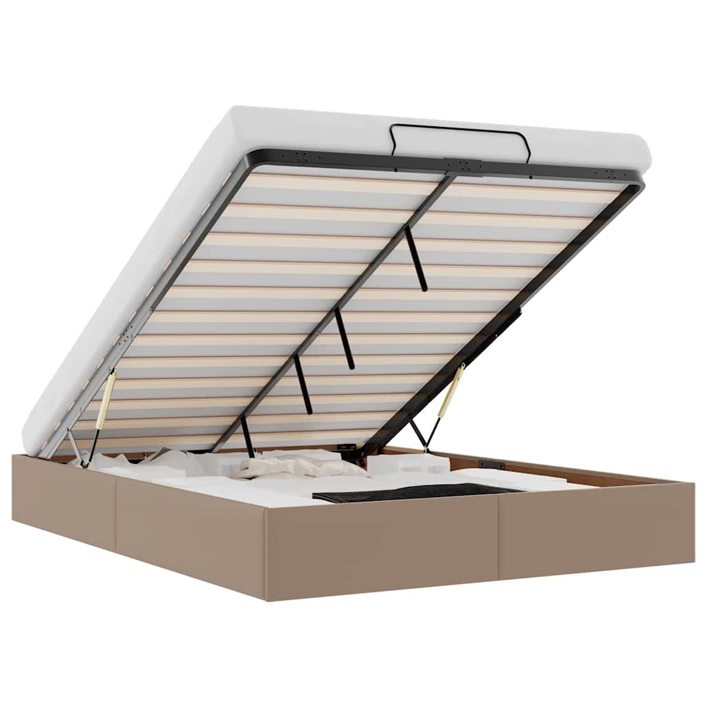 Ottoman-Bett ohne Matratze Cappucino 140x200cm Kunstleder
