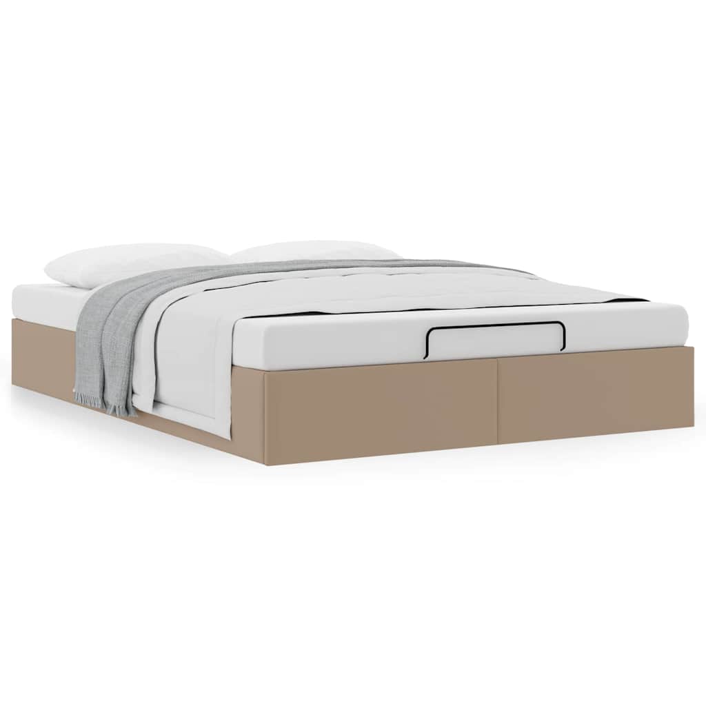 vidaXL Ottoman-Bett ohne Matratze Cappucino 140x200cm Kunstleder