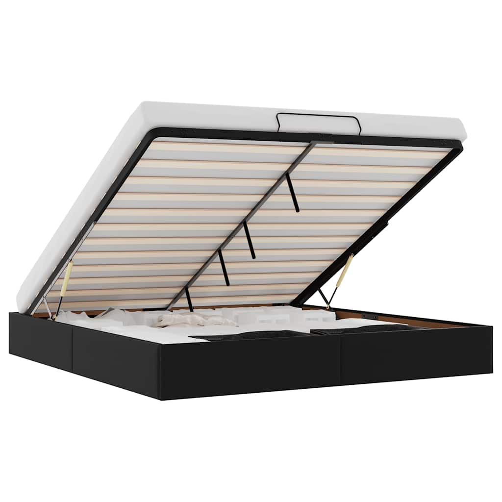 vidaXL Ottoman-Bett ohne Matratze Schwarz 160x200 cm Kunstleder