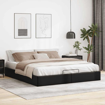 vidaXL Ottoman-Bett ohne Matratze Schwarz 160x200 cm Kunstleder