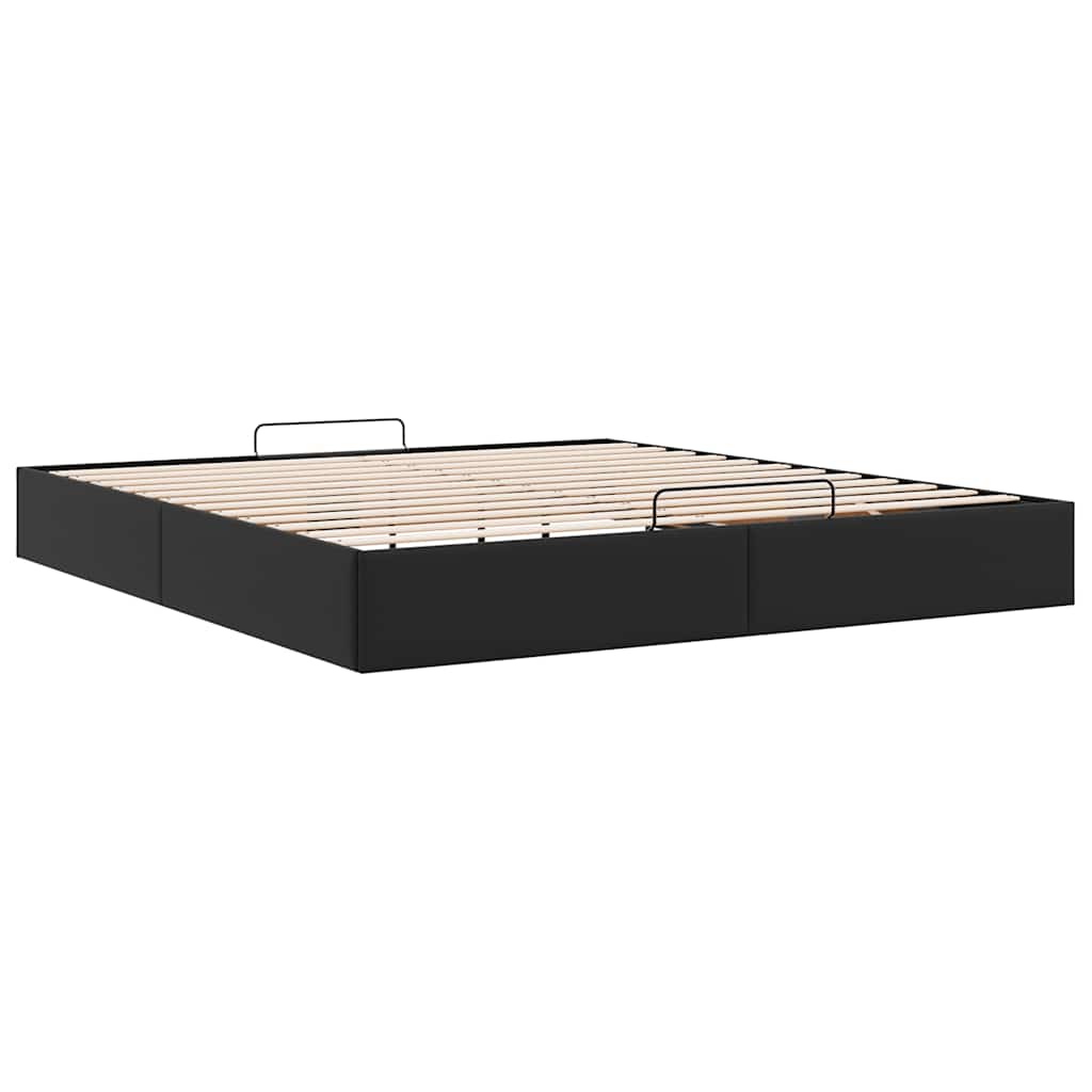 vidaXL Ottoman-Bett ohne Matratze Schwarz 160x200 cm Kunstleder