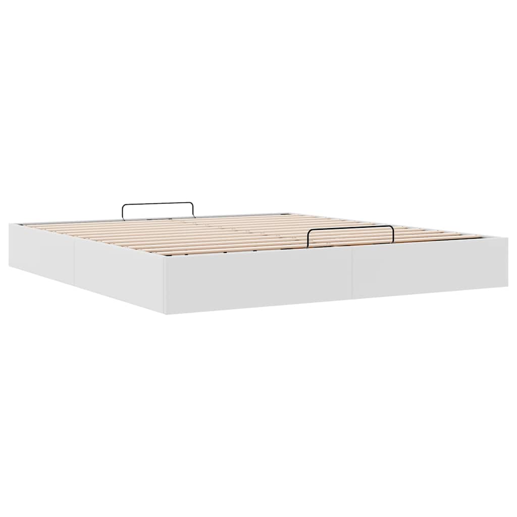 vidaXL Ottoman-Bett ohne Matratze Weiß 160x200 cm Kunstleder