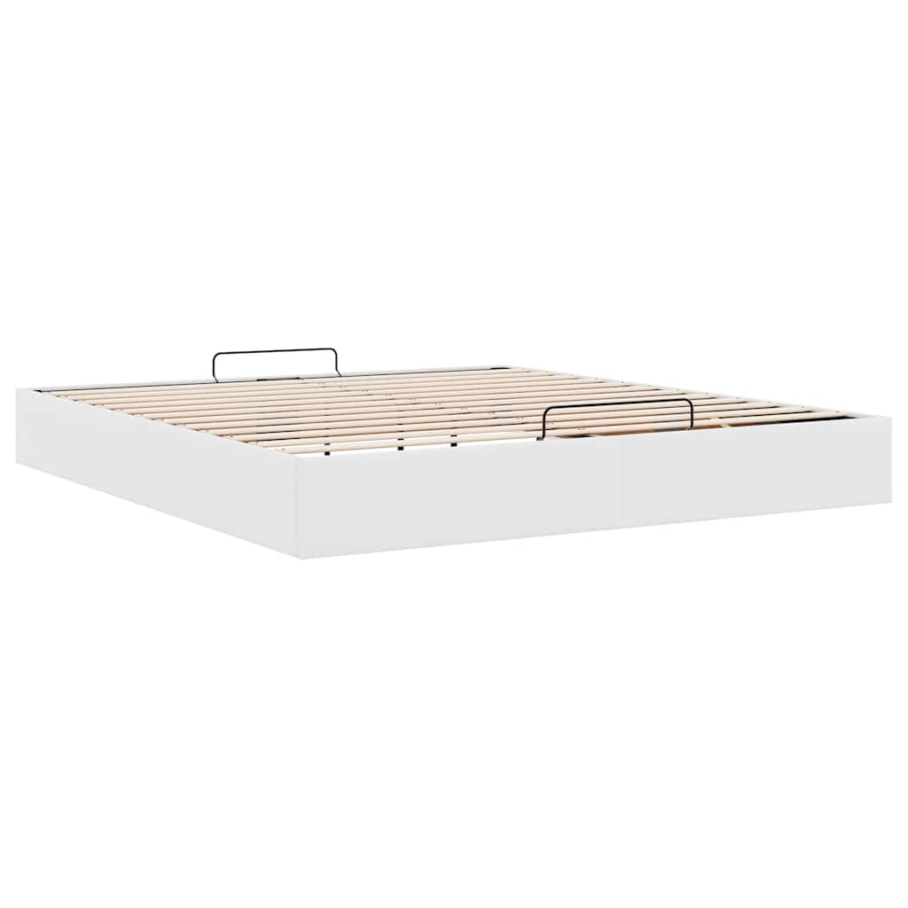 vidaXL Ottoman-Bett ohne Matratze Weiß 160x200 cm Kunstleder