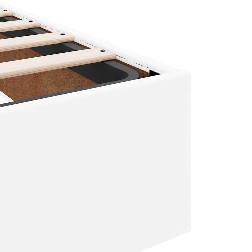vidaXL Ottoman-Bett ohne Matratze Weiß 160x200 cm Kunstleder