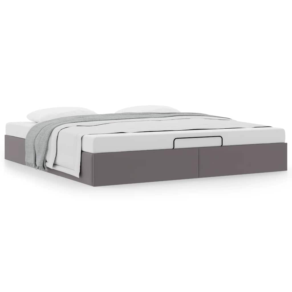 vidaXL Ottoman-Bett ohne Matratze Grau 160x200 cm Kunstleder