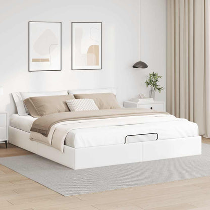vidaXL Ottoman-Bett ohne Matratze Weiß 180x200 cm Kunstleder