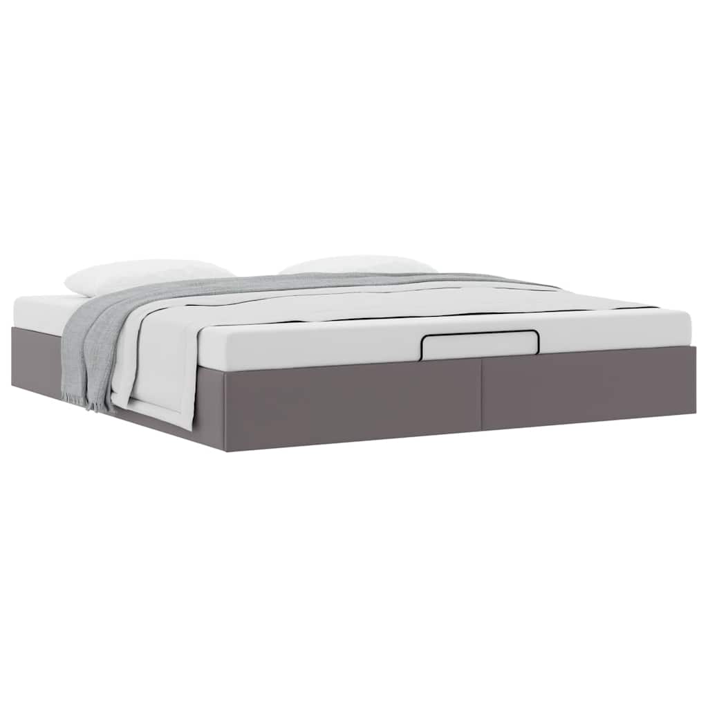 vidaXL Ottoman-Bett ohne Matratze Grau 180x200 cm Kunstleder
