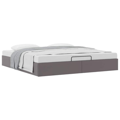 vidaXL Ottoman-Bett ohne Matratze Grau 180x200 cm Kunstleder