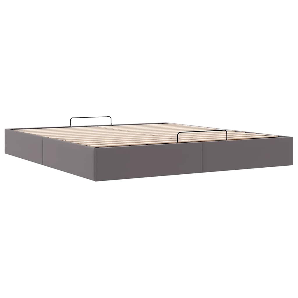vidaXL Ottoman-Bett ohne Matratze Grau 180x200 cm Kunstleder