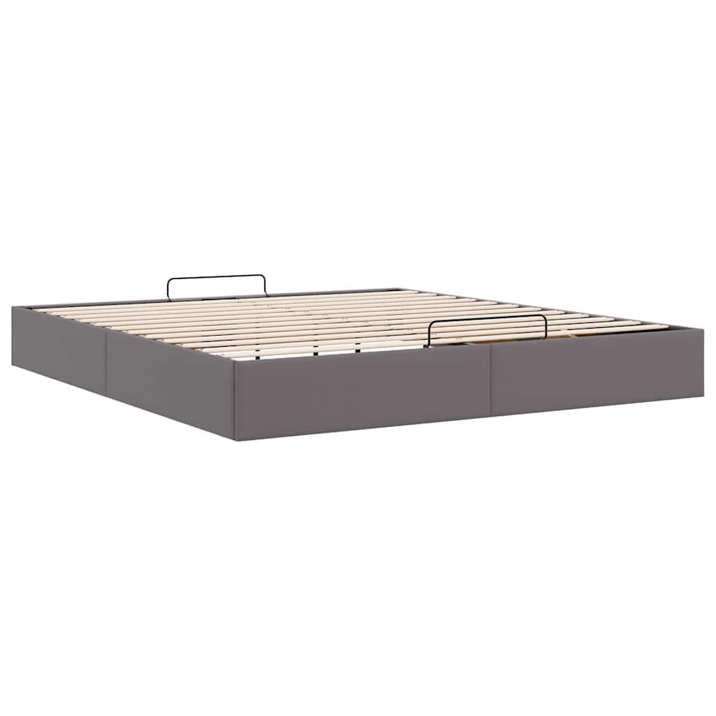 vidaXL Ottoman-Bett ohne Matratze Grau 180x200 cm Kunstleder