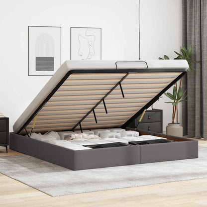 vidaXL Ottoman-Bett ohne Matratze Grau 180x200 cm Kunstleder