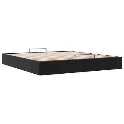 vidaXL Ottoman-Bett ohne Matratze Schwarz 200x200 cm Kunstleder