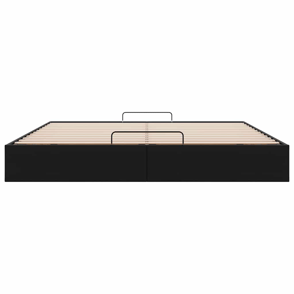 vidaXL Ottoman-Bett ohne Matratze Schwarz 200x200 cm Kunstleder