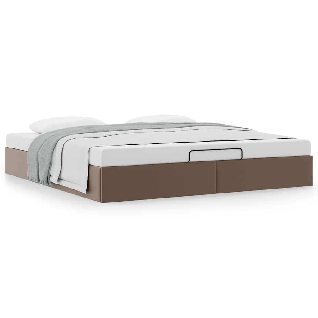 vidaXL Ottoman-Bett ohne Matratze Braun 200x200 cm Kunstleder