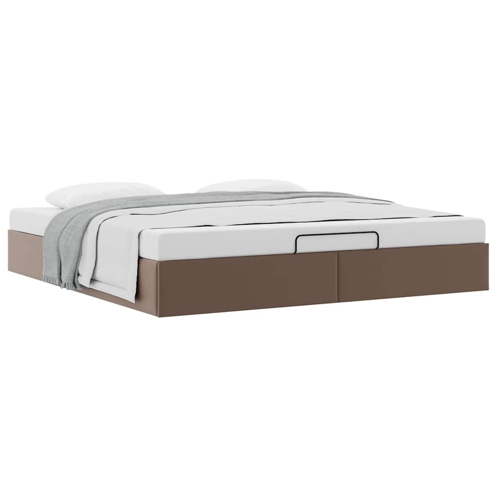 vidaXL Ottoman-Bett ohne Matratze Braun 200x200 cm Kunstleder