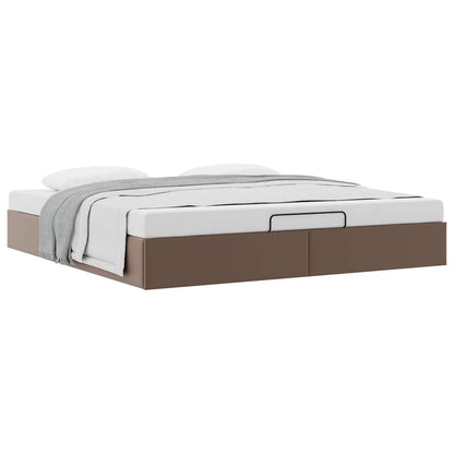 vidaXL Ottoman-Bett ohne Matratze Braun 200x200 cm Kunstleder
