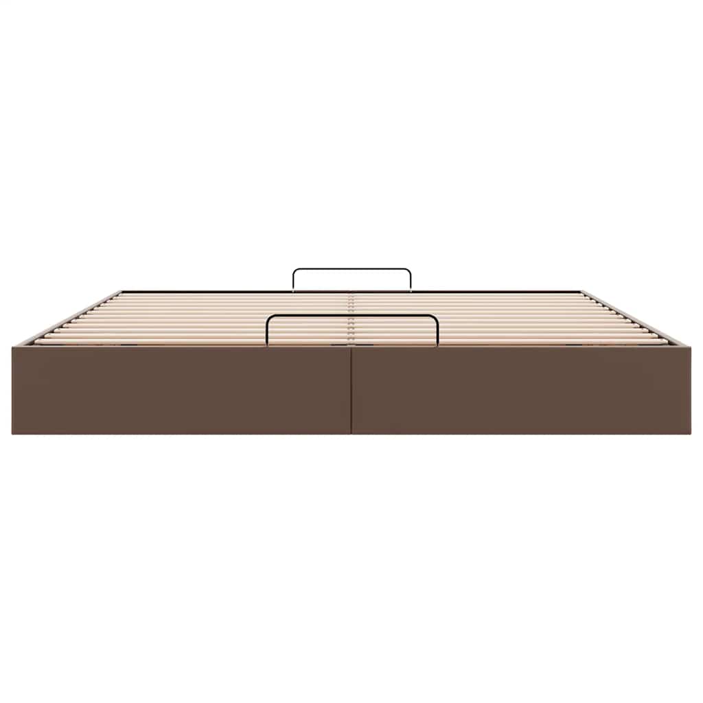 vidaXL Ottoman-Bett ohne Matratze Braun 200x200 cm Kunstleder