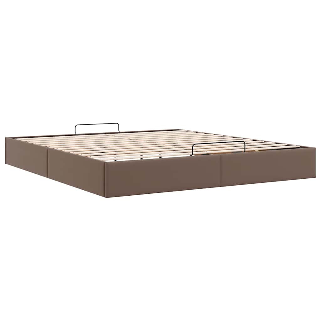 vidaXL Ottoman-Bett ohne Matratze Braun 200x200 cm Kunstleder
