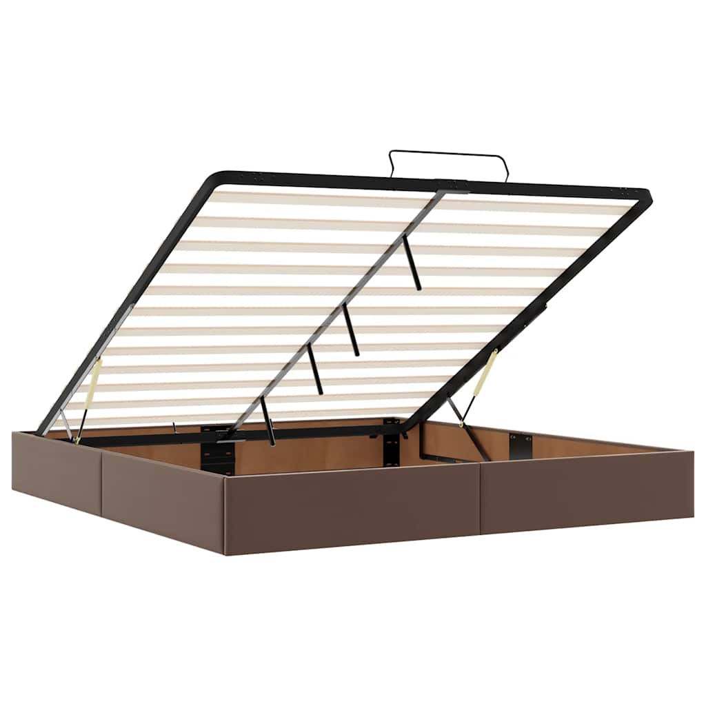 vidaXL Ottoman-Bett ohne Matratze Braun 200x200 cm Kunstleder
