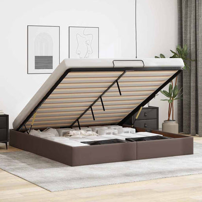 vidaXL Ottoman-Bett ohne Matratze Braun 200x200 cm Kunstleder