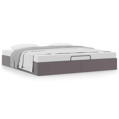 vidaXL Ottoman-Bett ohne Matratze Grau 200x200 cm Kunstleder
