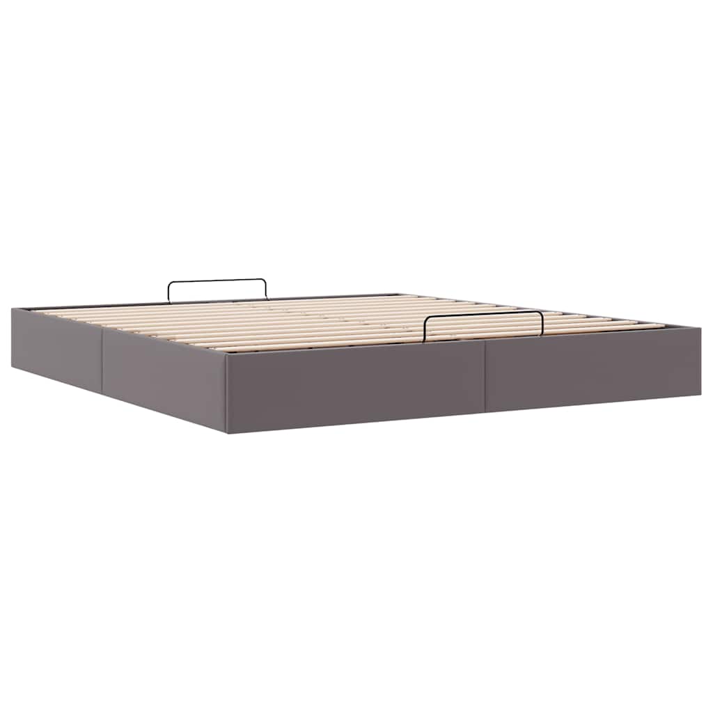 vidaXL Ottoman-Bett ohne Matratze Grau 200x200 cm Kunstleder