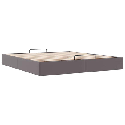 vidaXL Ottoman-Bett ohne Matratze Grau 200x200 cm Kunstleder