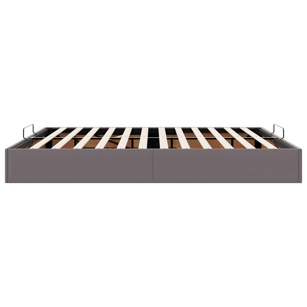 vidaXL Ottoman-Bett ohne Matratze Grau 200x200 cm Kunstleder