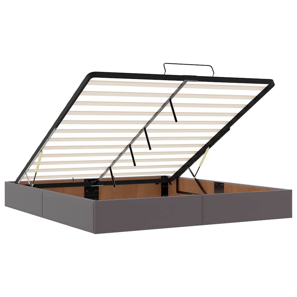 vidaXL Ottoman-Bett ohne Matratze Grau 200x200 cm Kunstleder