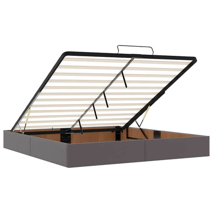 vidaXL Ottoman-Bett ohne Matratze Grau 200x200 cm Kunstleder
