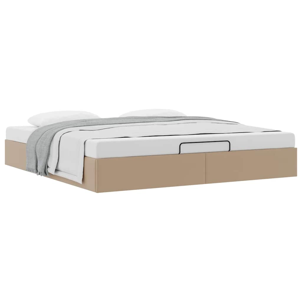 vidaXL Ottoman-Bett ohne Matratze Cappucino 200x200 cm Kunstleder