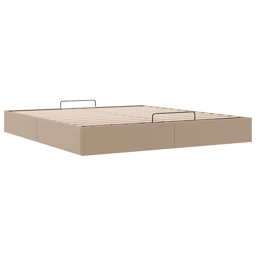 vidaXL Ottoman-Bett ohne Matratze Cappucino 200x200 cm Kunstleder