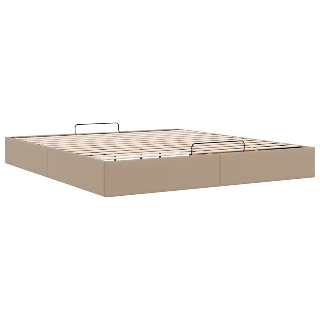 vidaXL Ottoman-Bett ohne Matratze Cappucino 200x200 cm Kunstleder