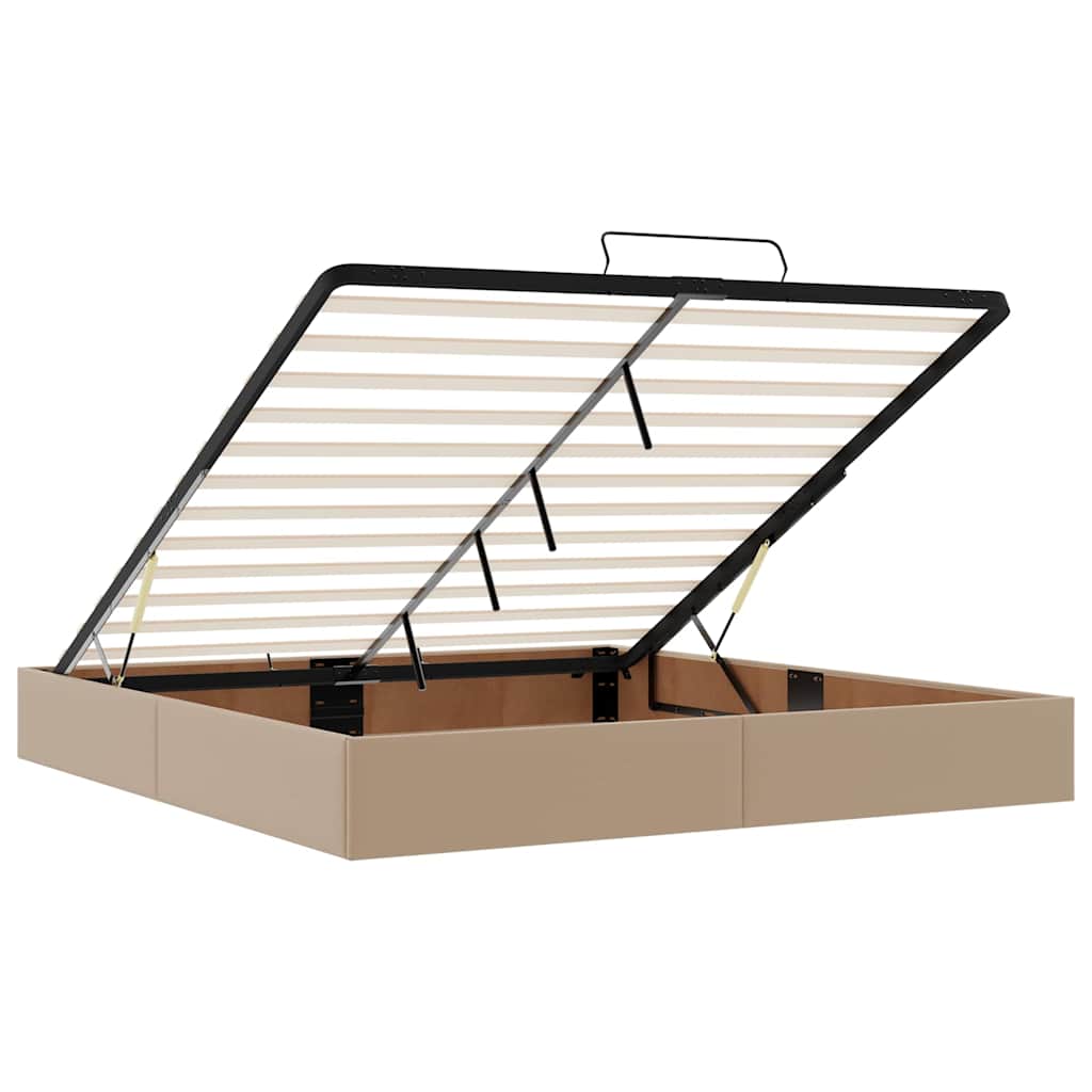 vidaXL Ottoman-Bett ohne Matratze Cappucino 200x200 cm Kunstleder