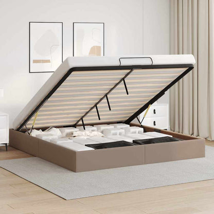 vidaXL Ottoman-Bett ohne Matratze Cappucino 200x200 cm Kunstleder