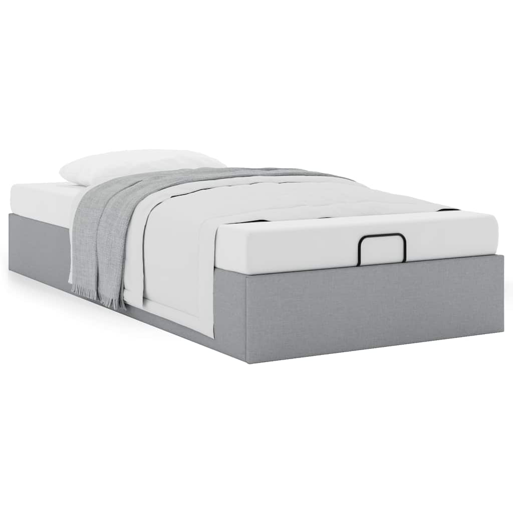 vidaXL Ottoman-Bett ohne Matratze Hellgrau 80x200 cm Stoff