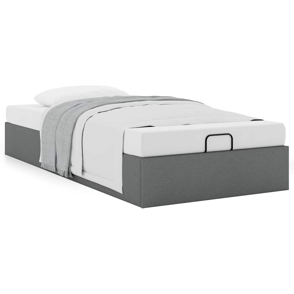 vidaXL Ottoman-Bett ohne Matratze Dunkelgrau 80x200 cm Stoff