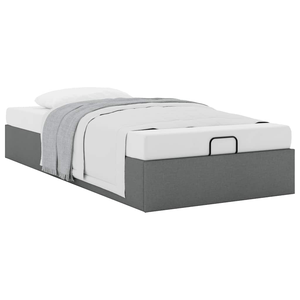 vidaXL Ottoman-Bett ohne Matratze Dunkelgrau 80x200 cm Stoff