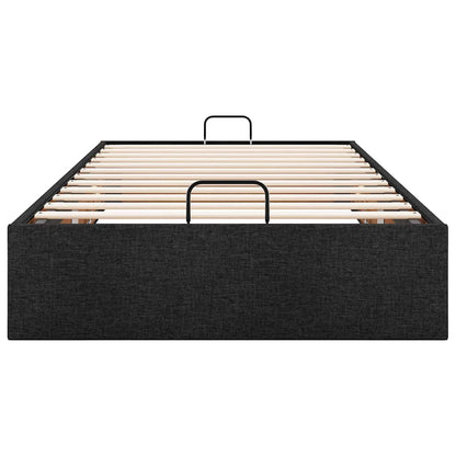 Ottoman-Bett ohne Matratze Schwarz 80x200 cm Stoff