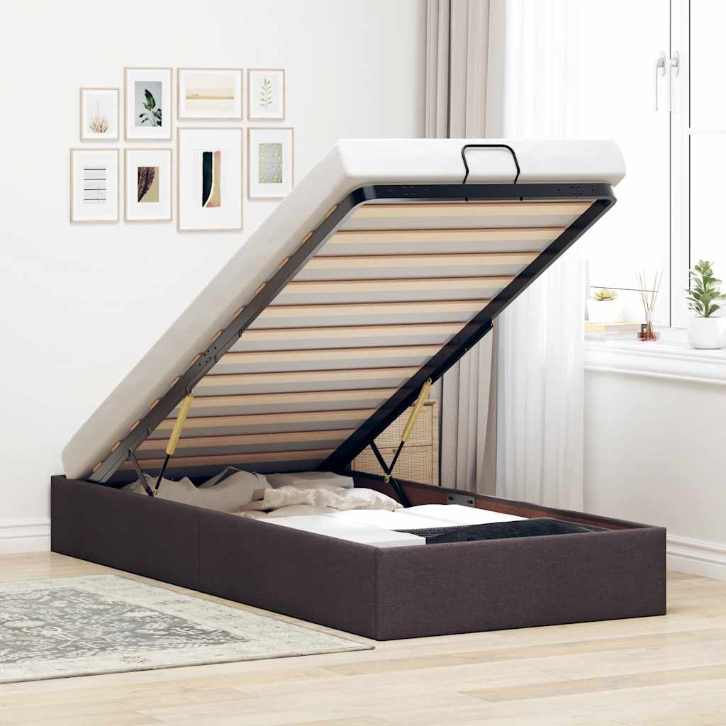 vidaXL Ottoman-Bett ohne Matratze Dunkelbraun 80x200 cm Stoff